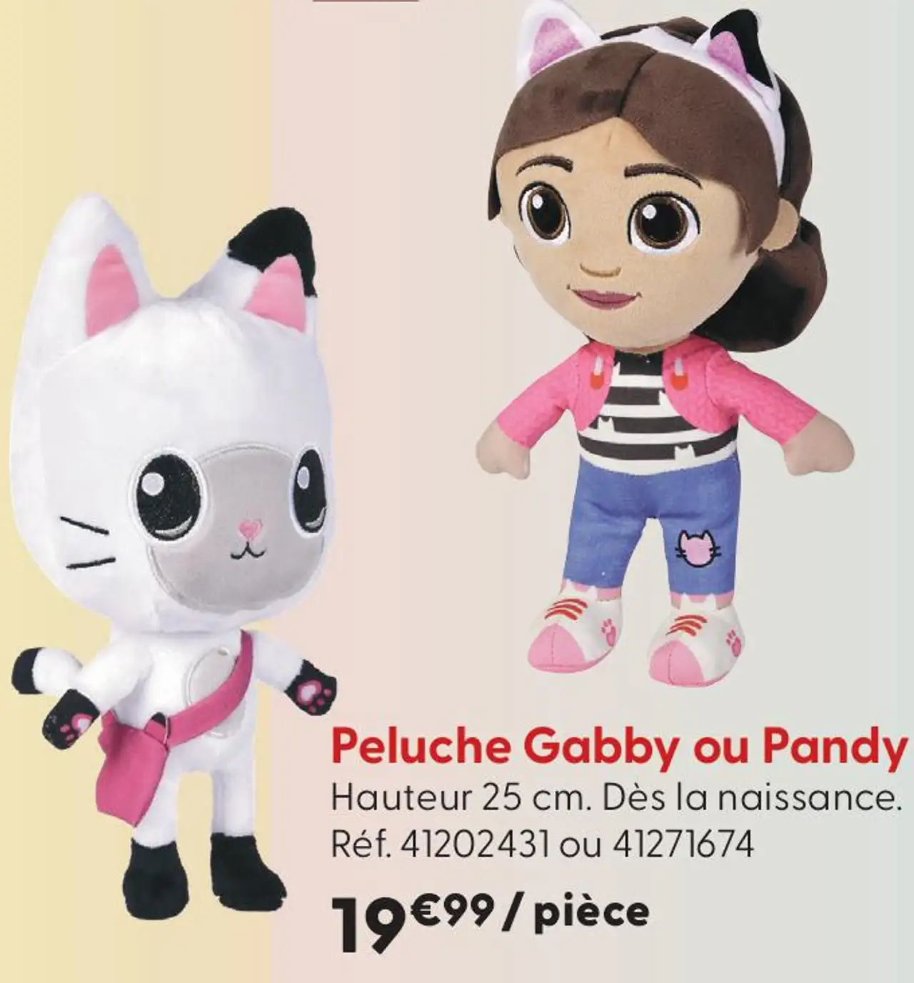 Peluche Gabby ou Pandy