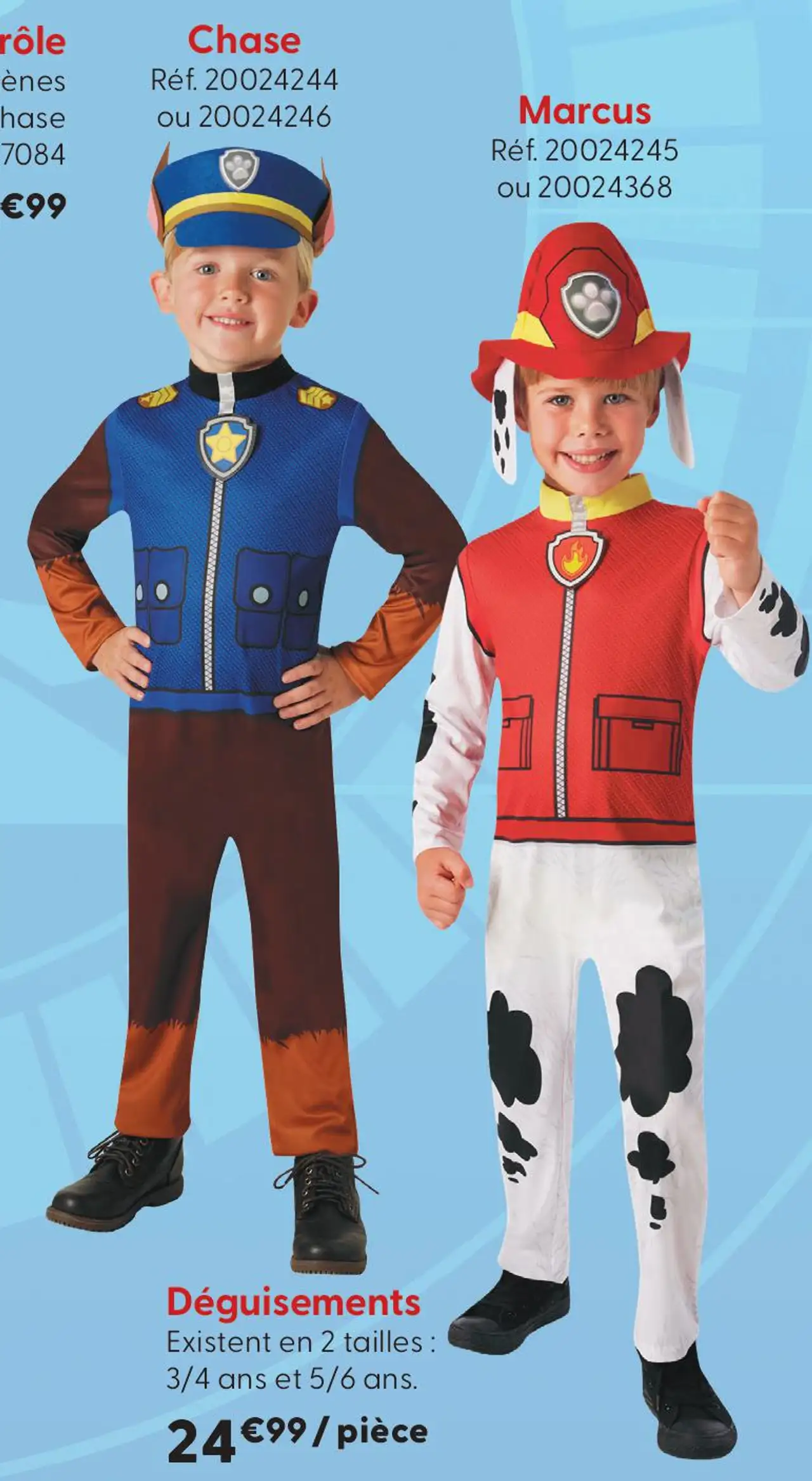 Déguisements Chase / Marcus Paw Patrol