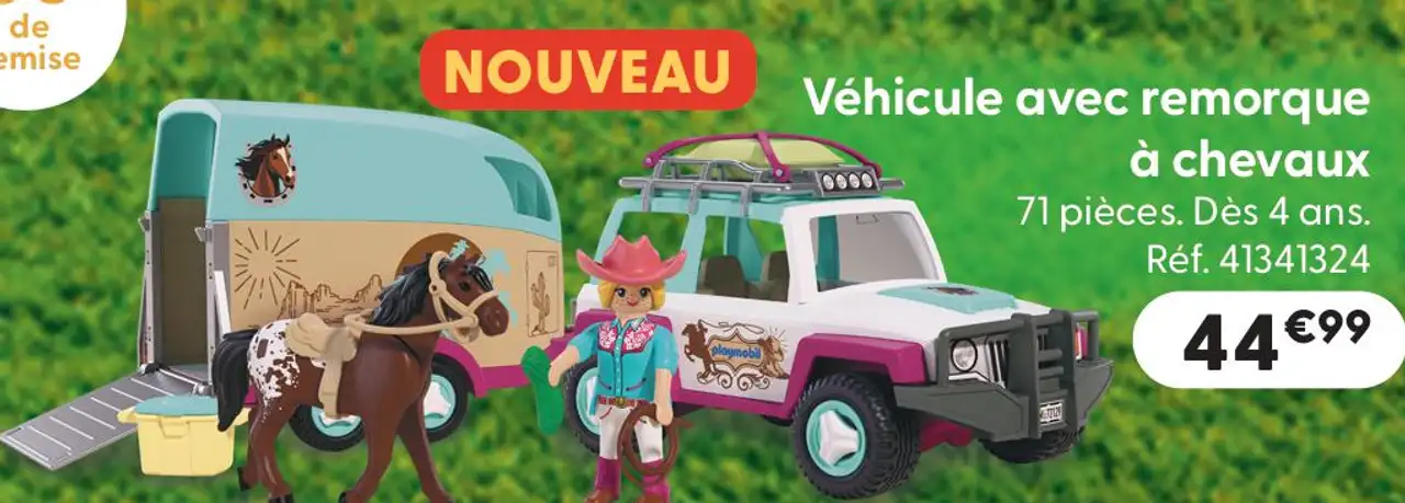 Playmobil Véhicule avec remorque à chevaux