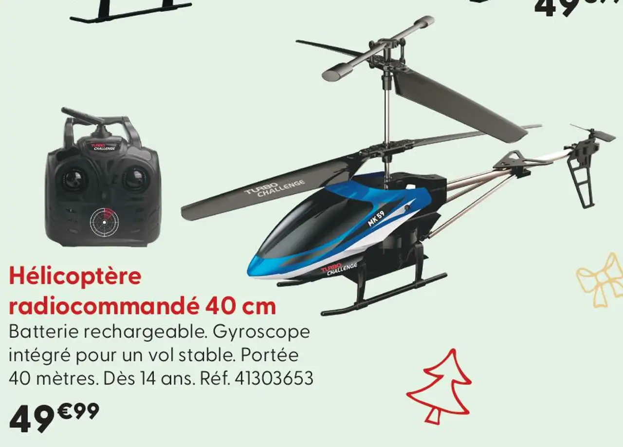 Hélicoptère radiocommandé 40 cm