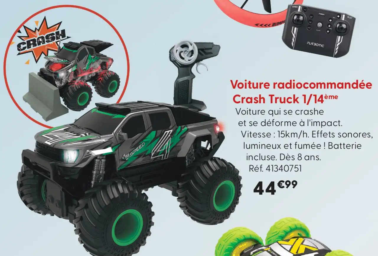 Voiture radiocommandée Crash Truck 1/14ème Silverlit