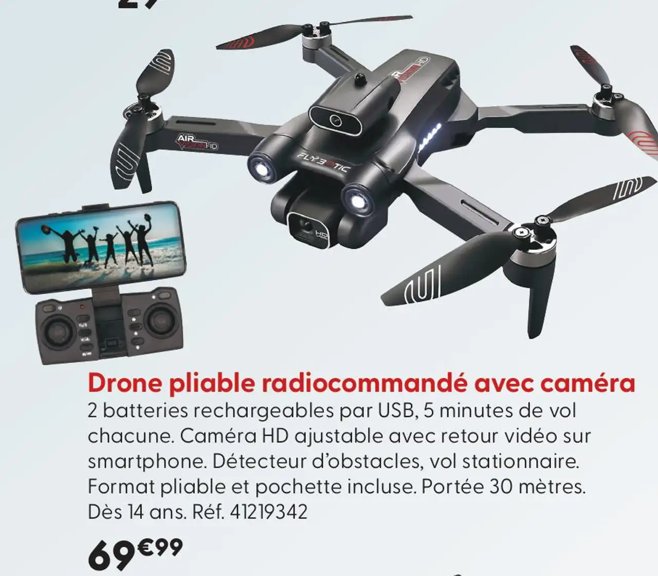 Drone pliable radiocommandé avec caméra Silverlit
