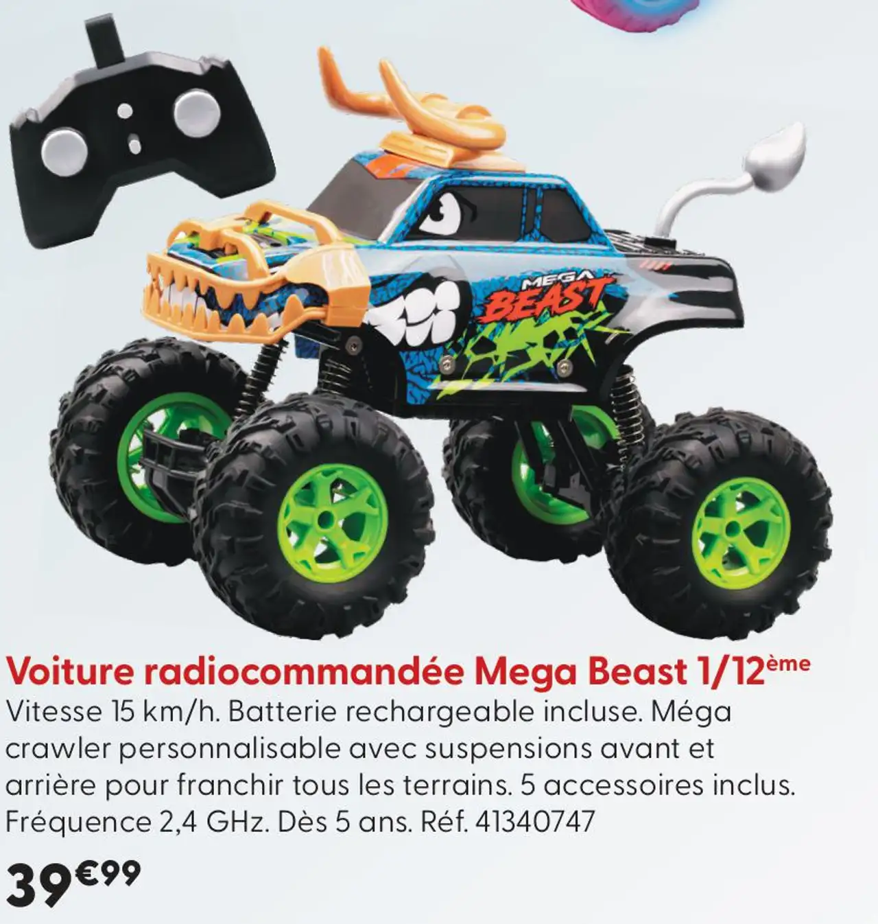 Voiture radiocommandée Mega Beast 1/12ème Silverlit