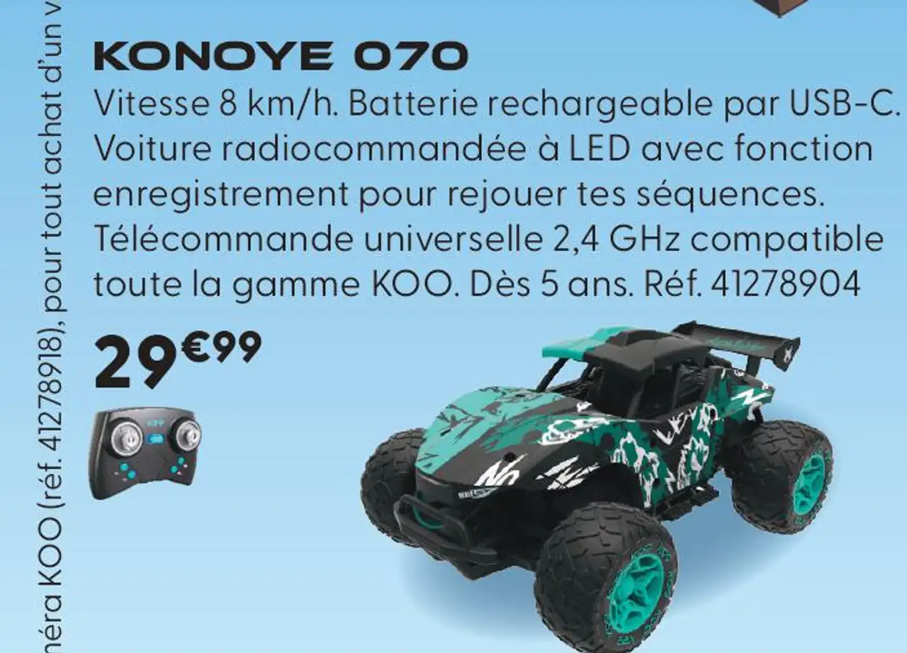 KONOYE 070 KOO Voiture radiocommandée à LED