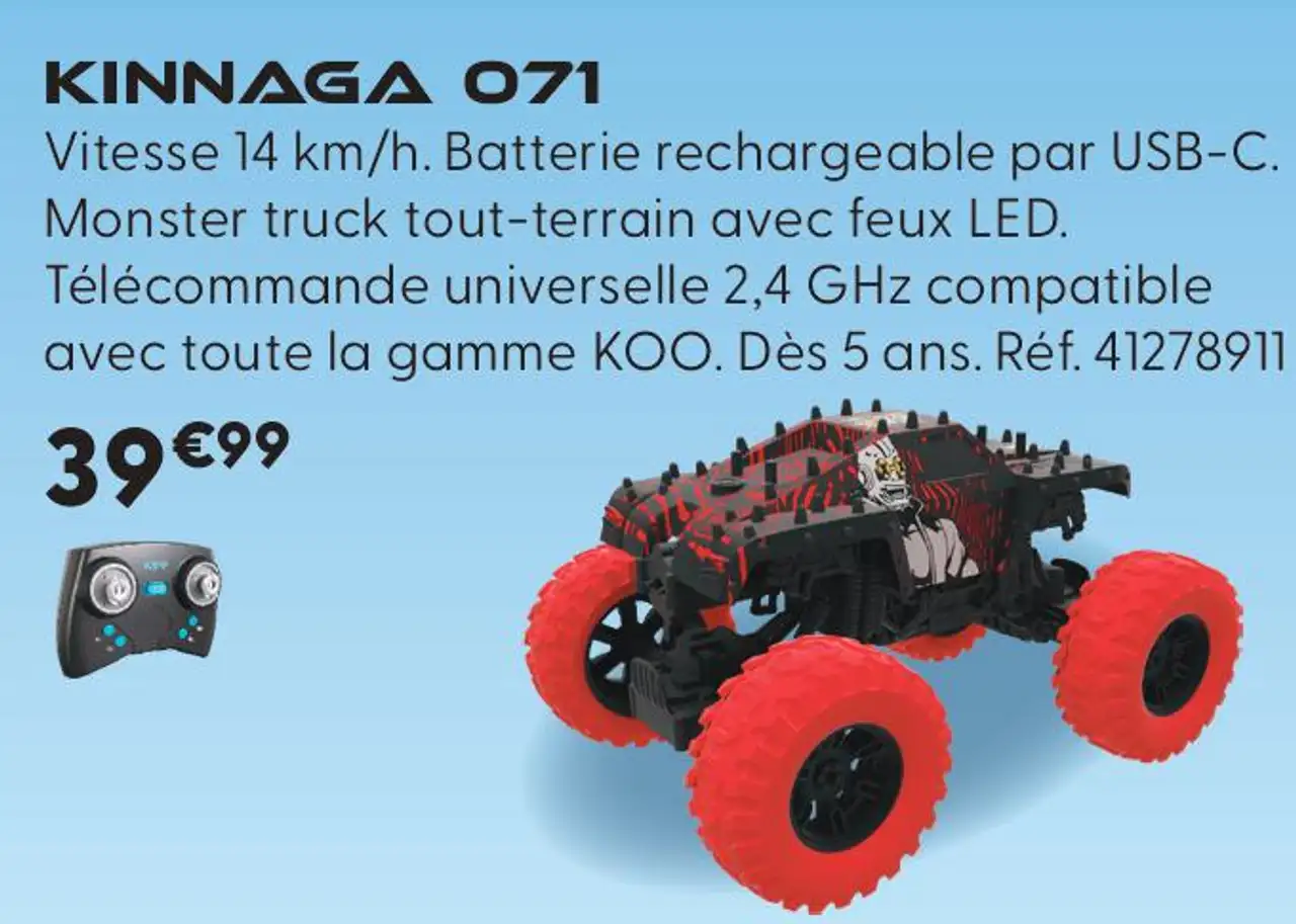 KINNAGA 071 KOO Monster truck tout-terrain avec feux LED
