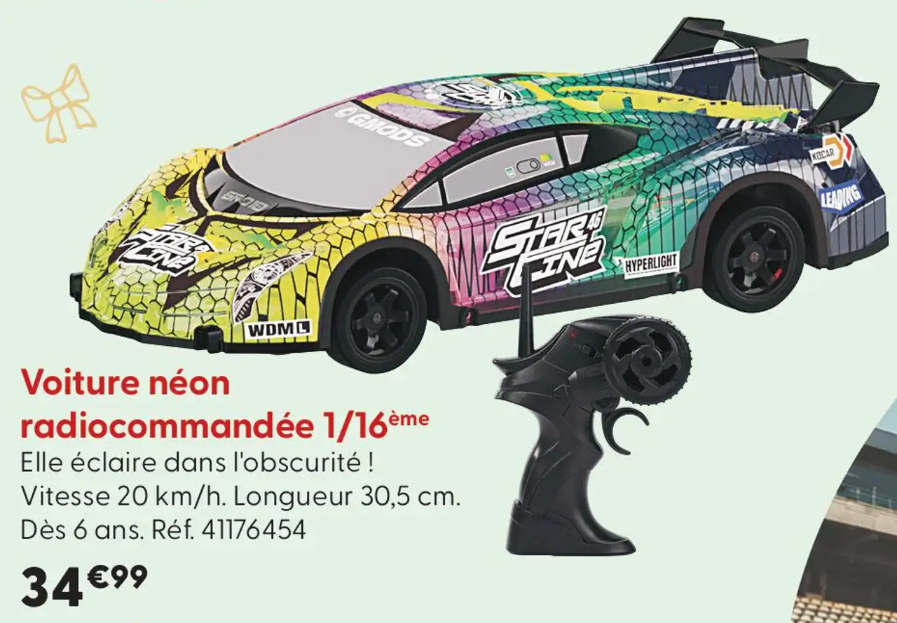 Voiture néon radiocommandée 1/16ème