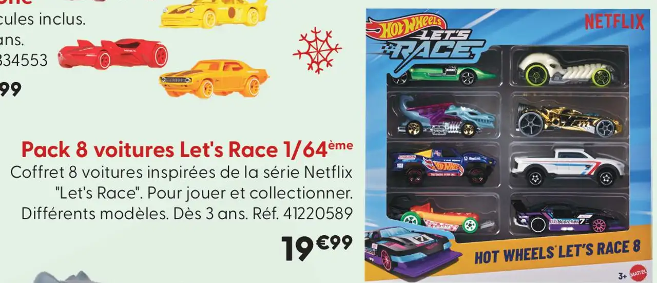 Pack 8 voitures Let's Race 1/64ème Hot Wheels