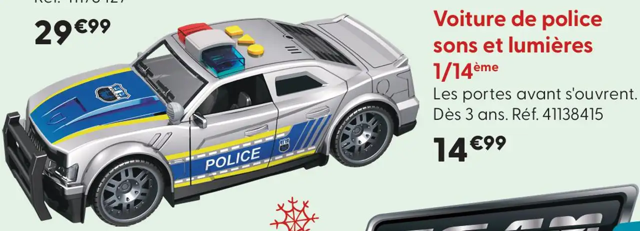 Voiture de police sons et lumières 1/14ème TEAM City