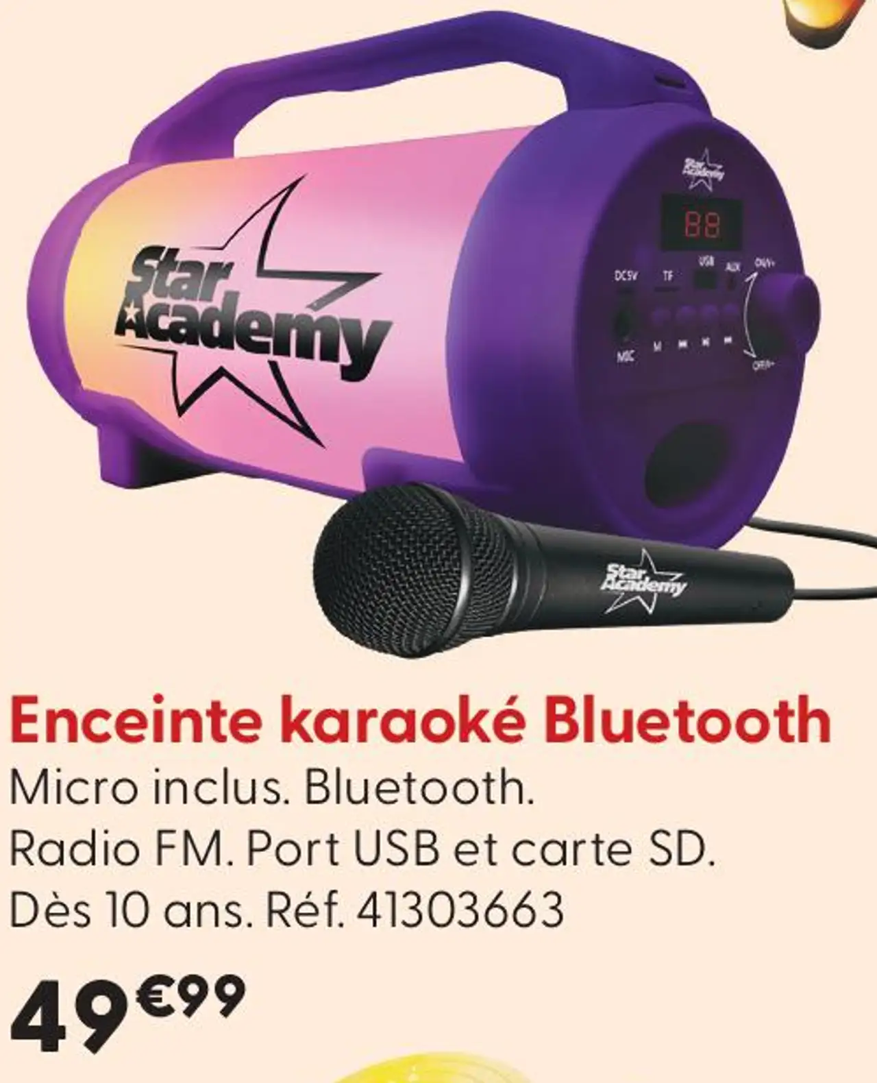 Enceinte karaoké Bluetooth Star Academy