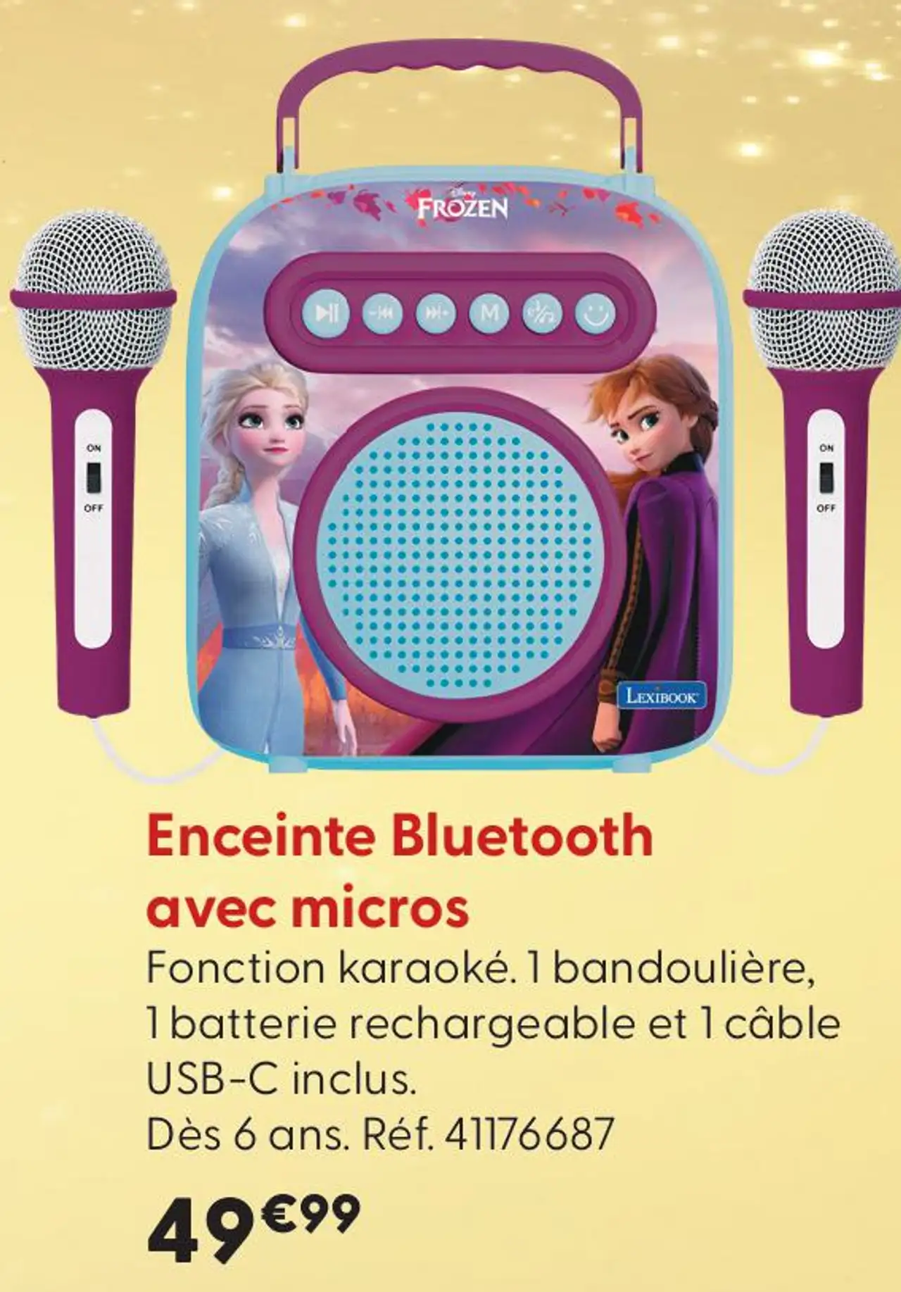 Enceinte Bluetooth avec micros Disney La Reine des Neiges Lexibook