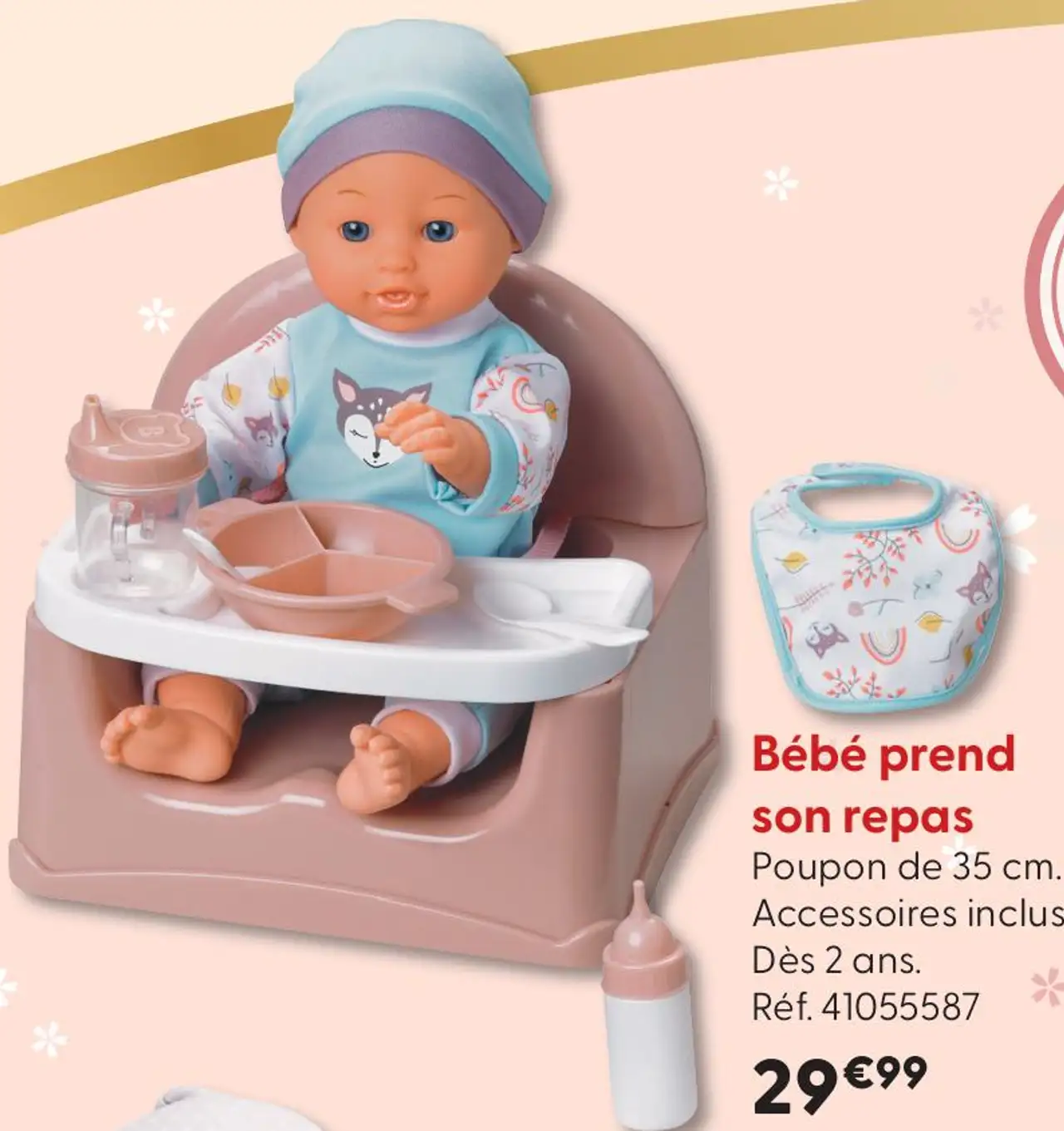 Poupon Bébé prend son repas Cerise & Capucine