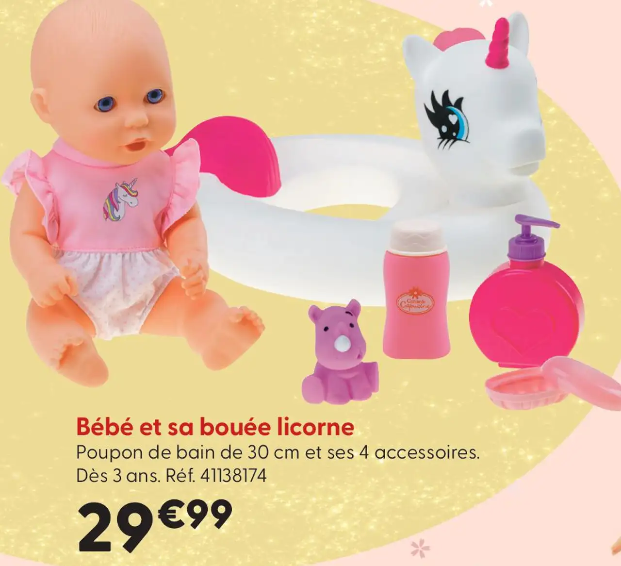 Bébé et sa bouée licorne Cerise & Capucine