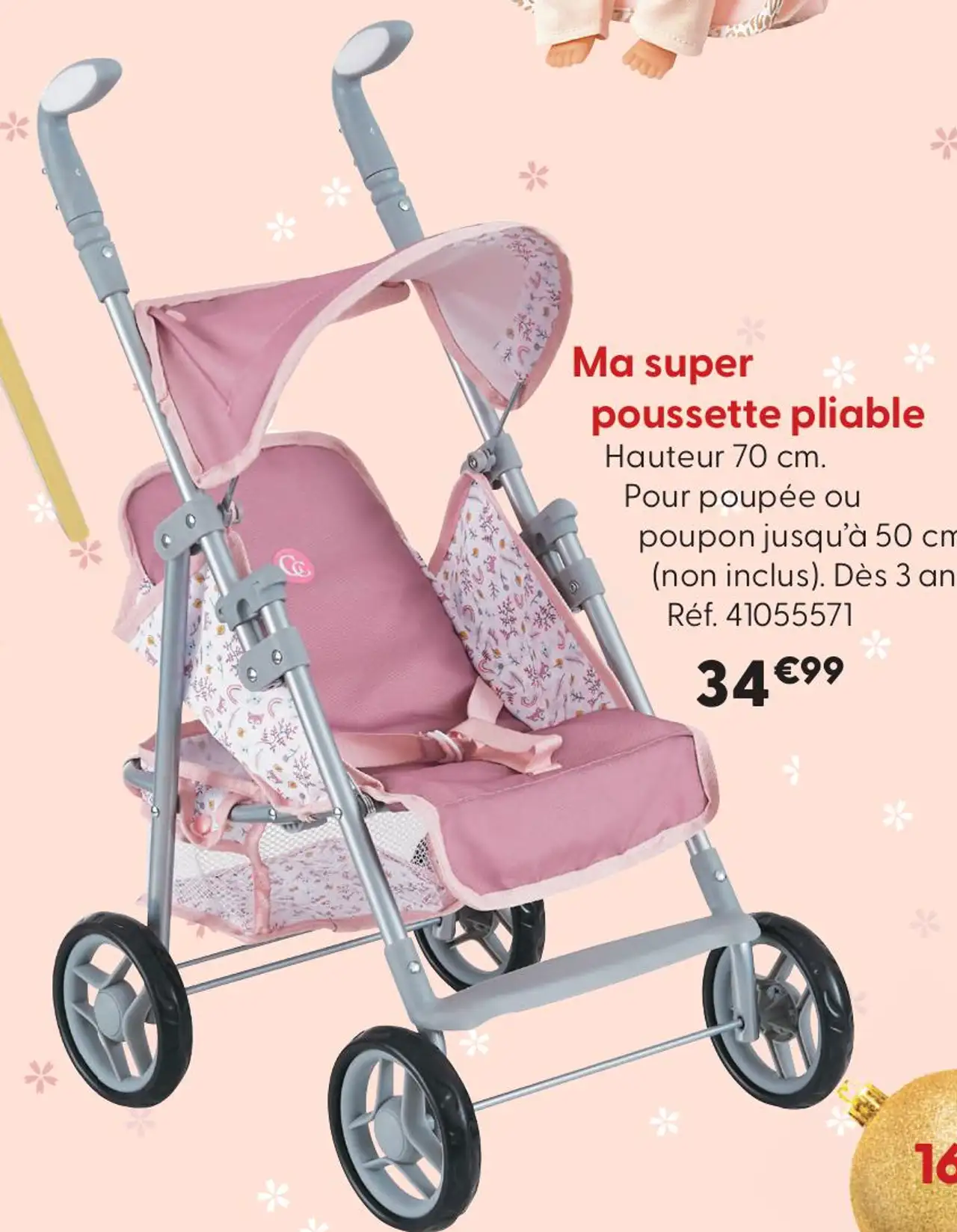 Ma super poussette pliable Cerise & Capucine