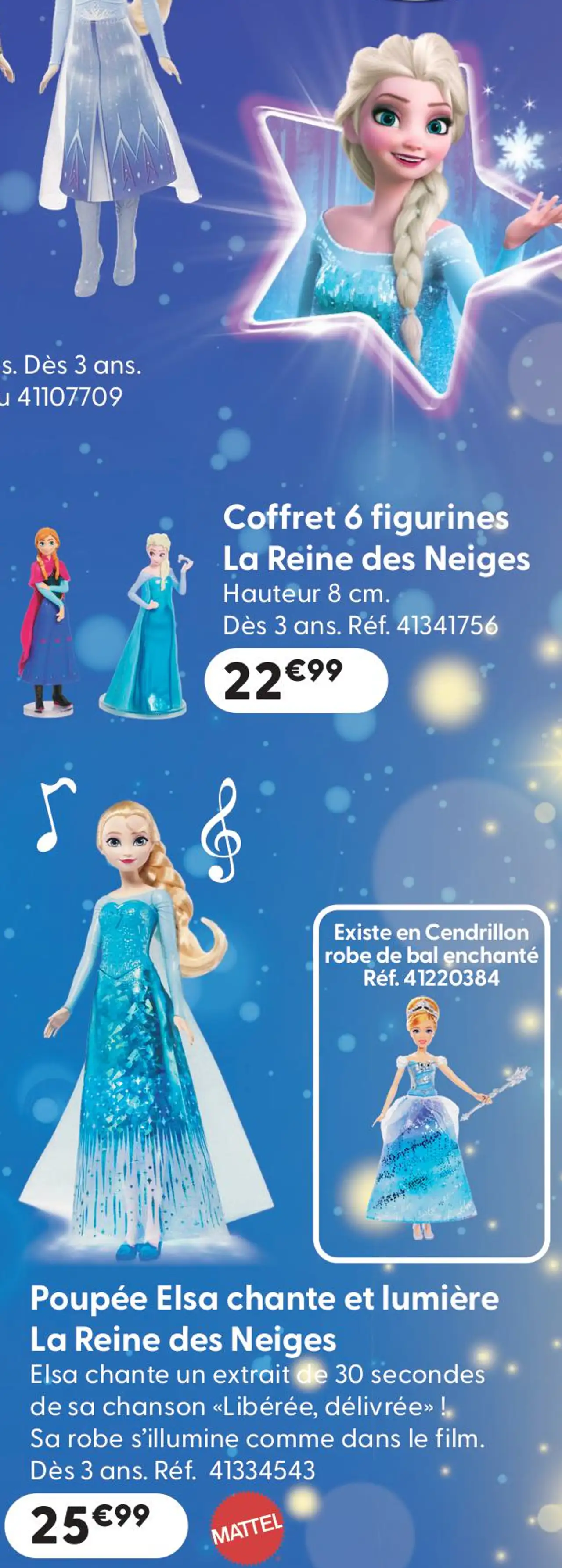 Poupée Elsa chante et lumière La Reine des Neiges