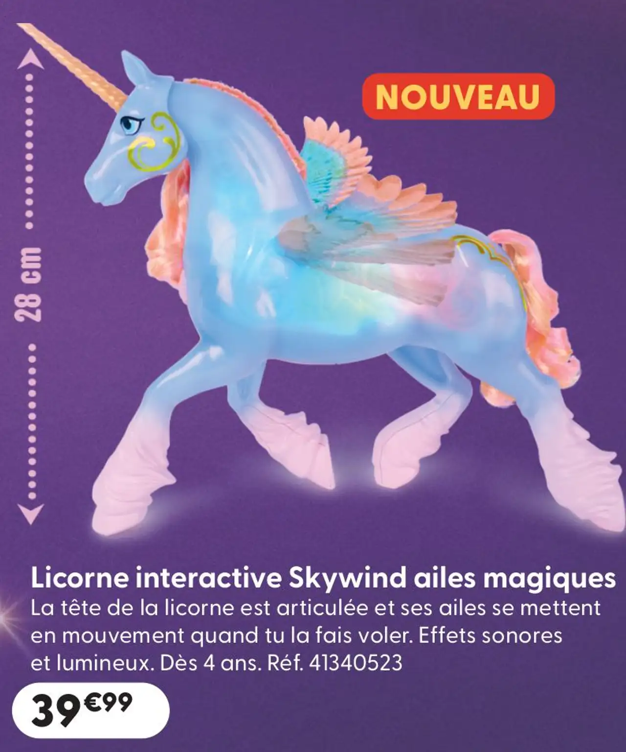 Licorne interactive Skywind ailes magiques