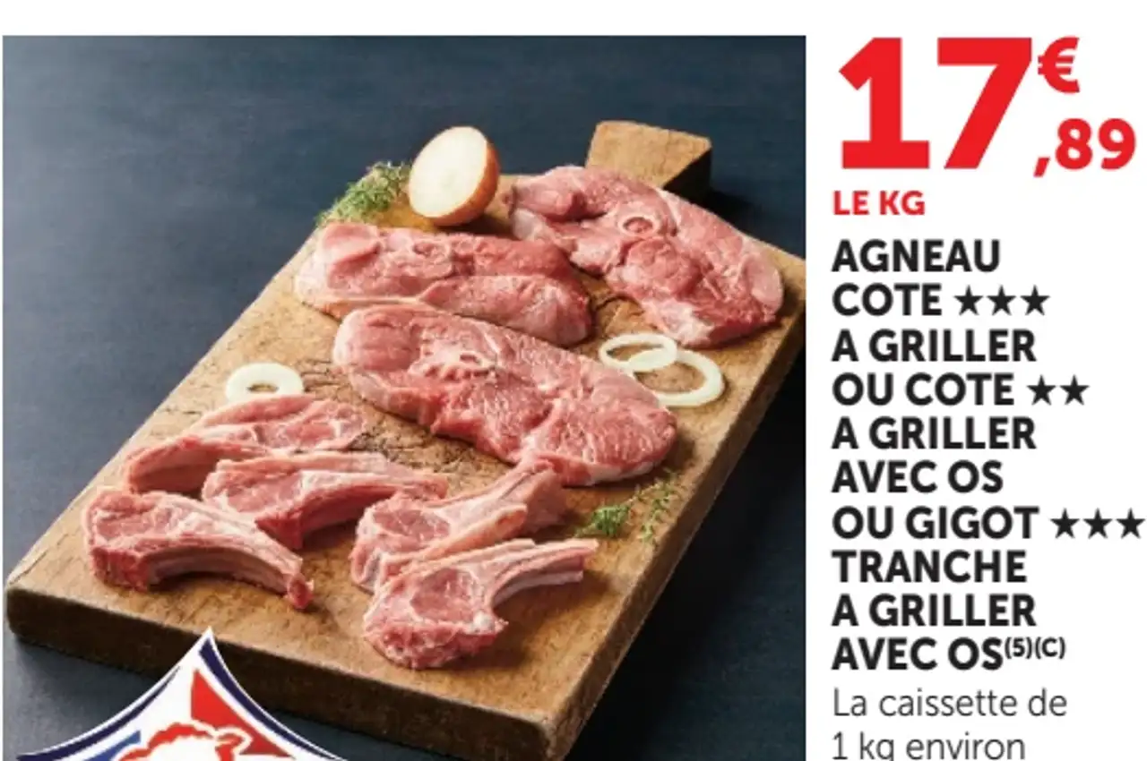Agneau côte ou gigot tranche à griller