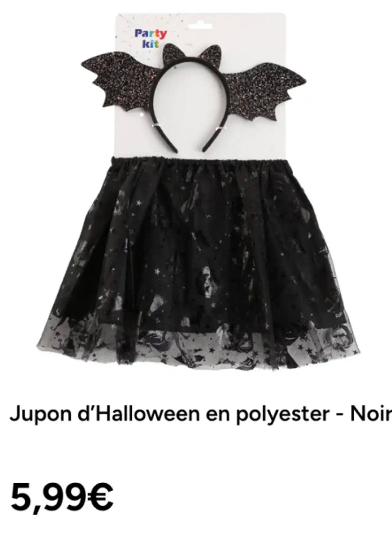 Jupon d'Halloween en polyester - Noir