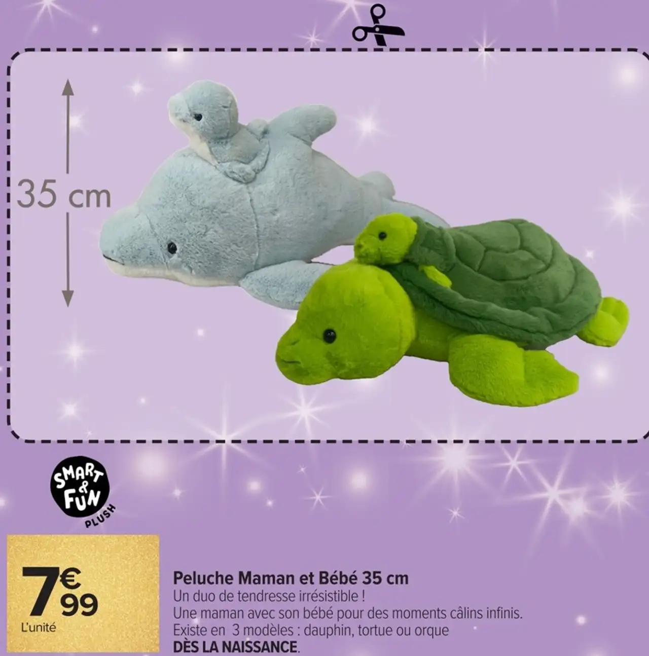 Peluche Maman et Bébé 35 cm Smart & Fun Plush