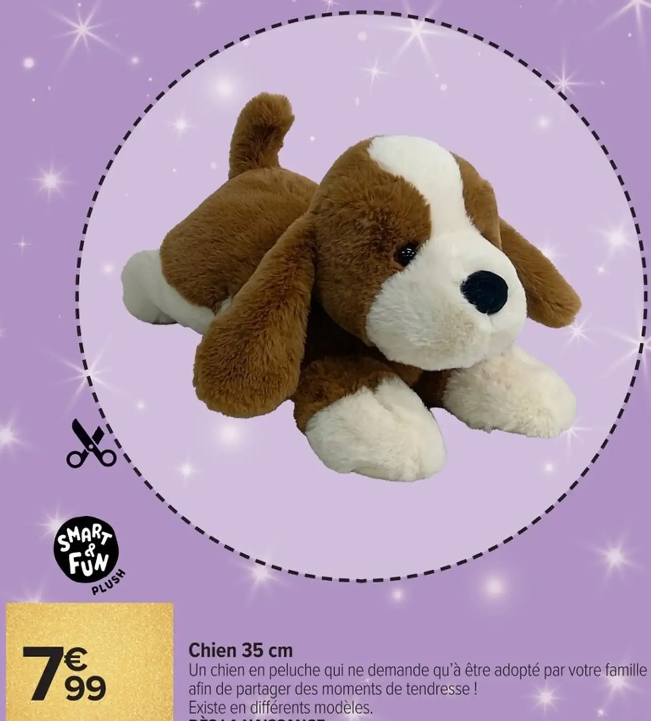 Peluche Chien 35 cm Smart & Fun