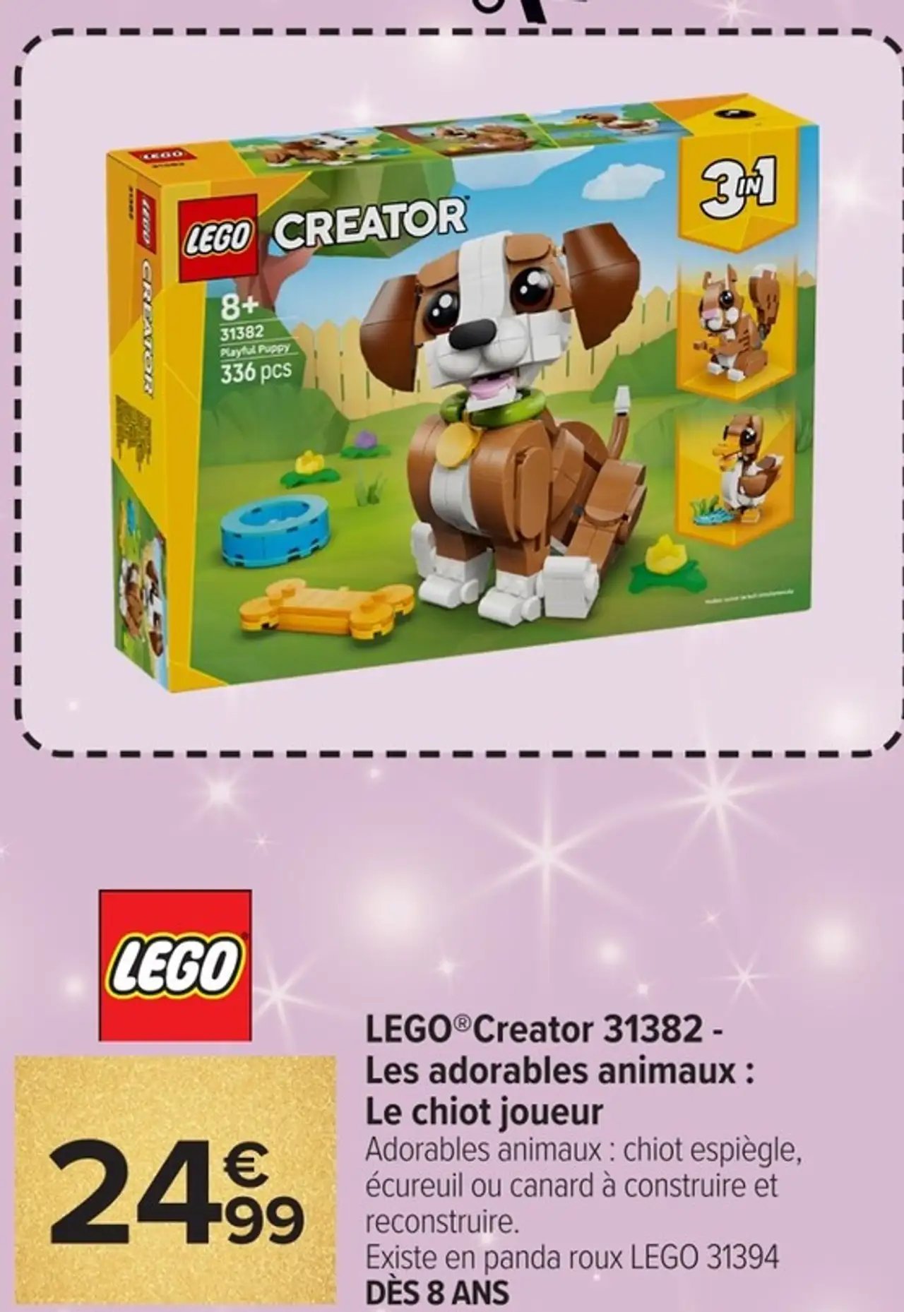 LEGO® Creator 31382 - Les adorables animaux : Le chiot joueur