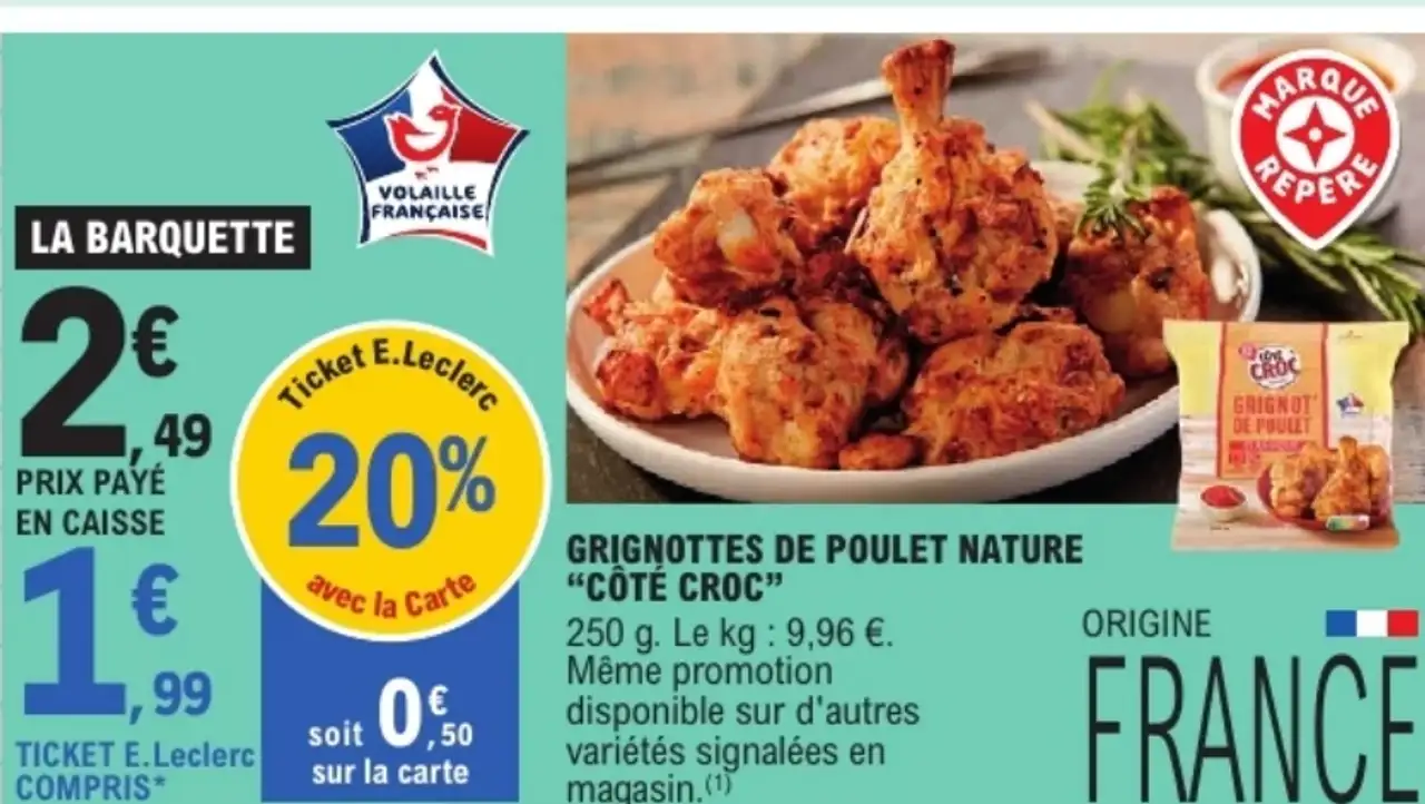 Grignottes de poulet nature Côté Croc