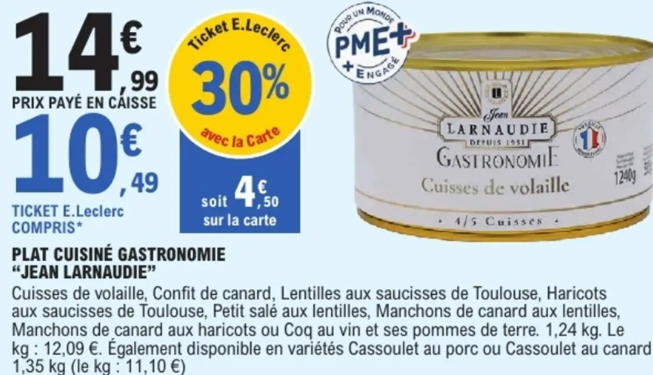 Plat cuisiné gastronomie Cuisses de volaille Jean Larnaudie