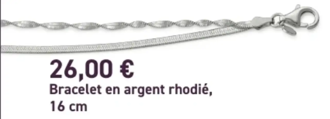 Bracelet en argent rhodié Le Manège à Bijoux 16 cm