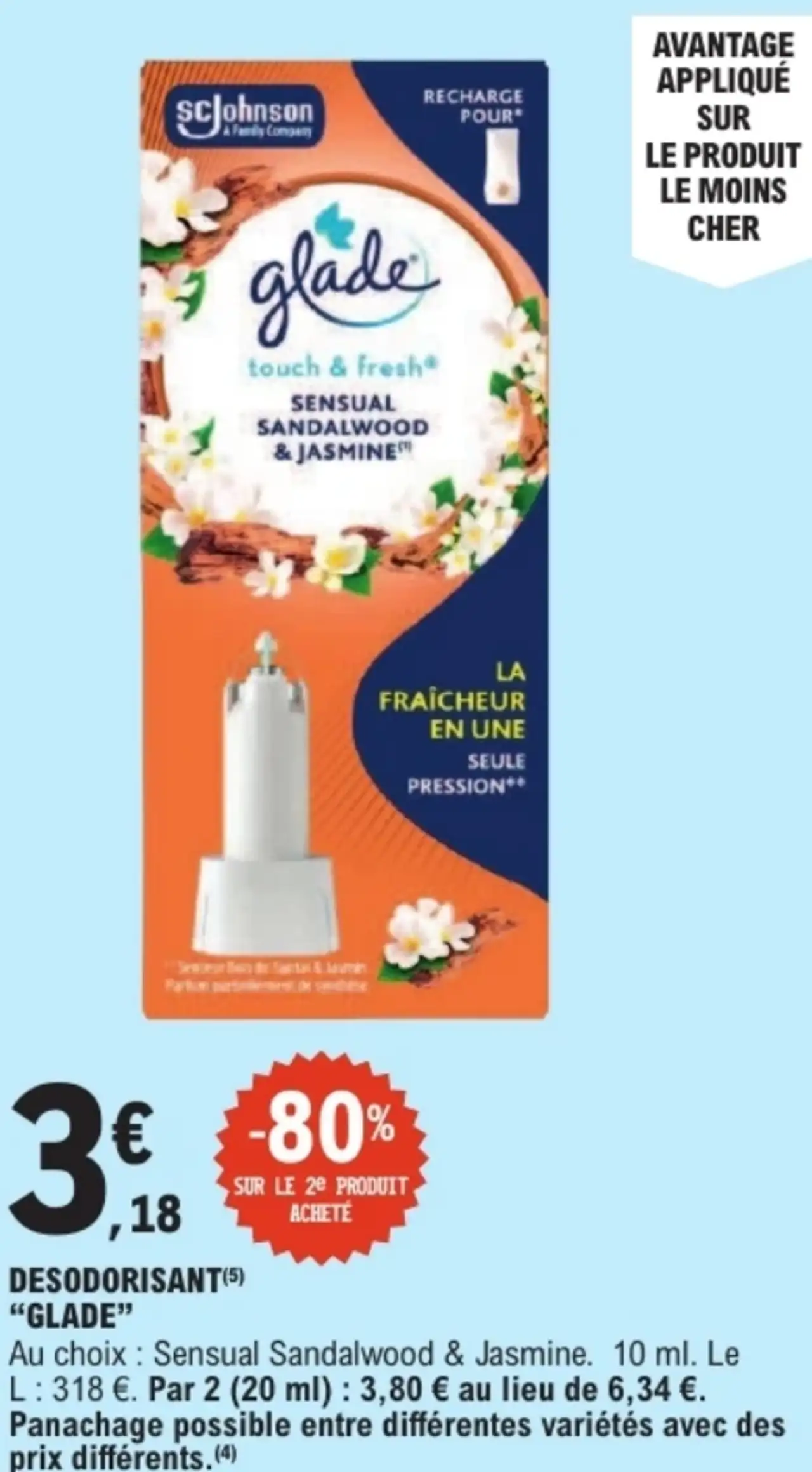 Désodorisant Touch & Fresh Sensual Sandalwood & Jasmine Glade