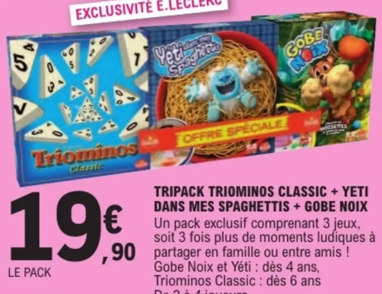 Tripack Triominos Classic + Yéti dans mes spaghettis + Gobe Noix