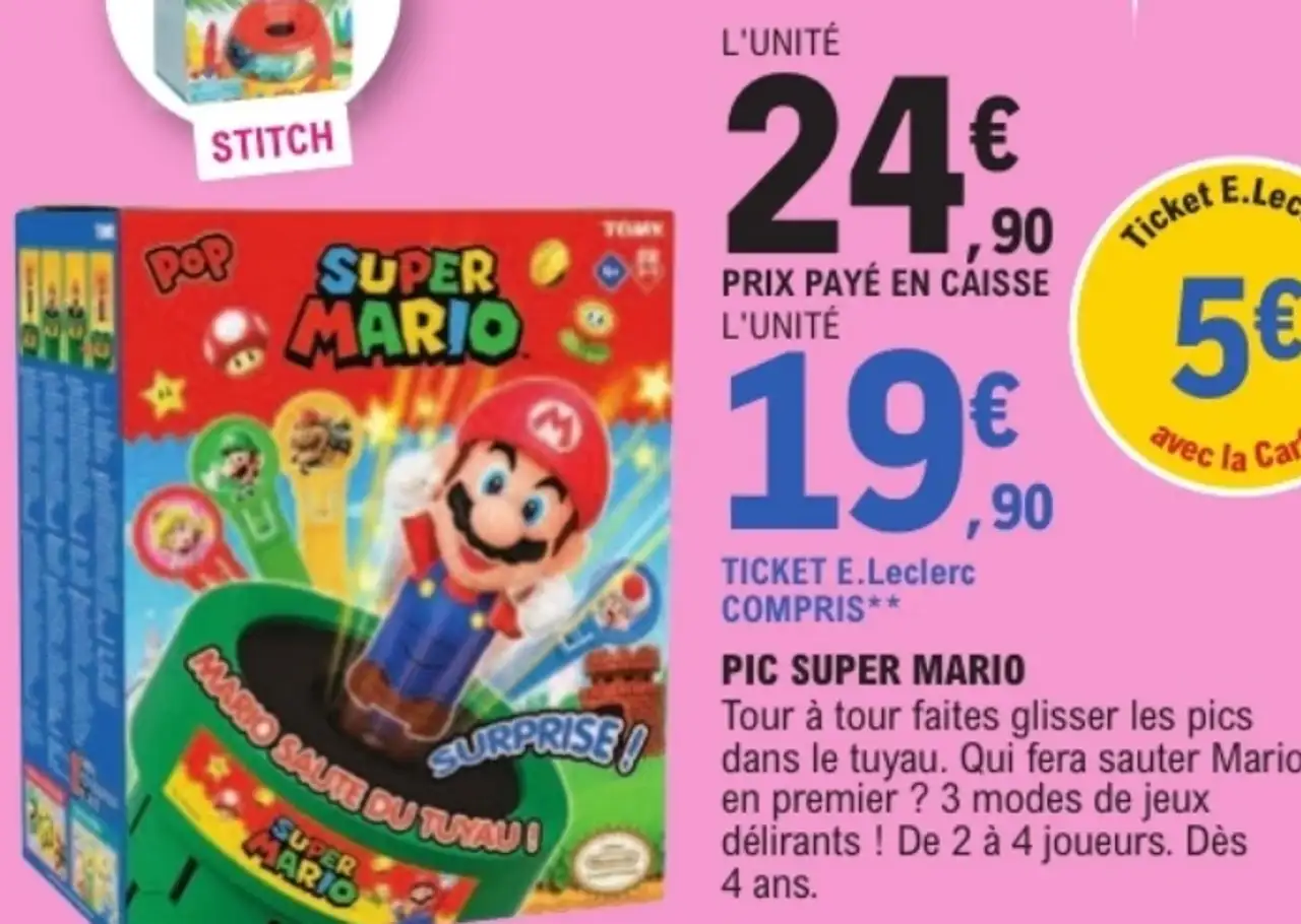 Jeu d'action Pic Super Mario Tomy