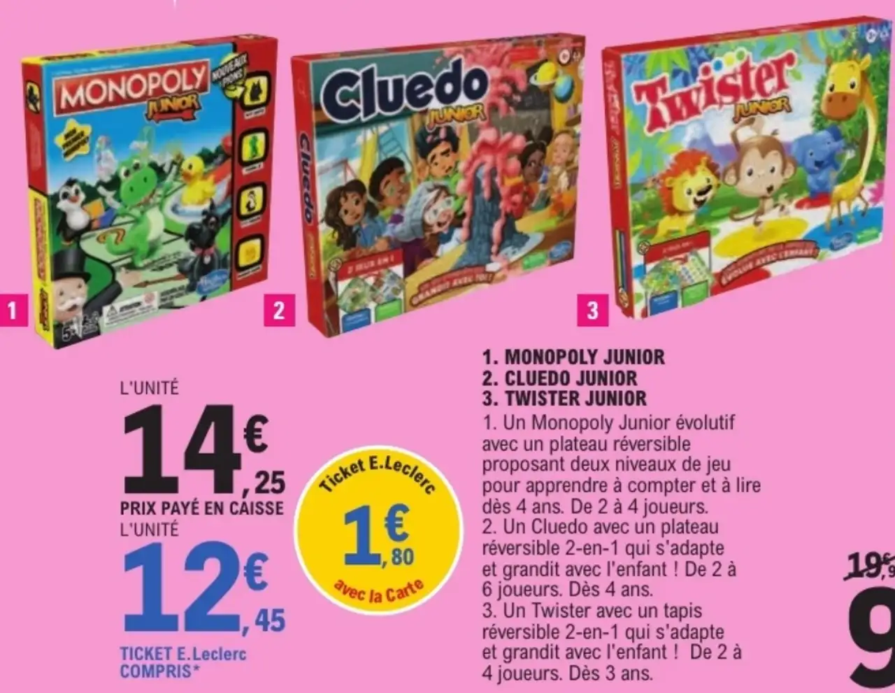 Jeux de société Monopoly Junior / Cluedo Junior / Twister Junior Hasbro