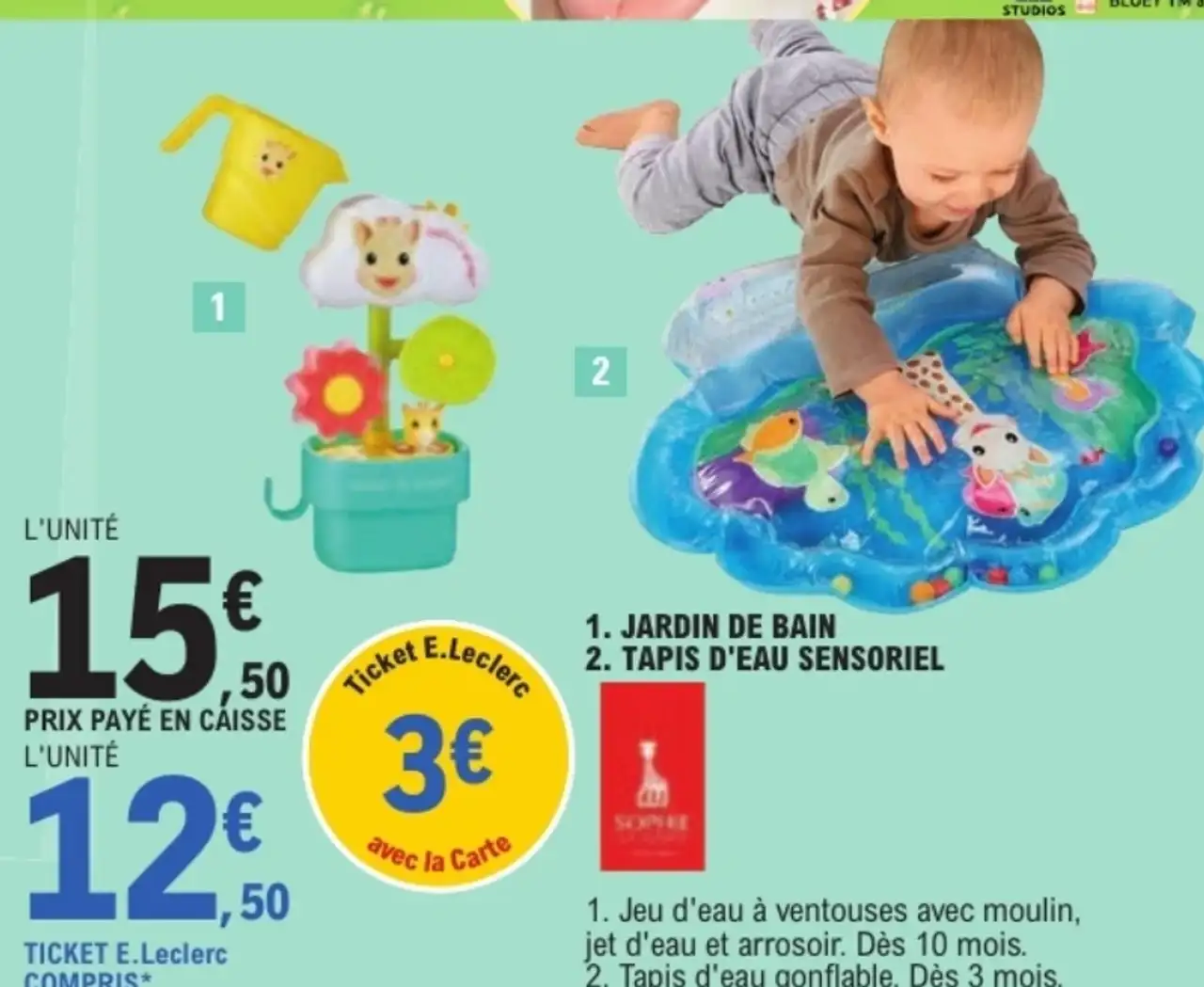 Sophie la girafe Jardin de bain / Tapis d'eau sensoriel