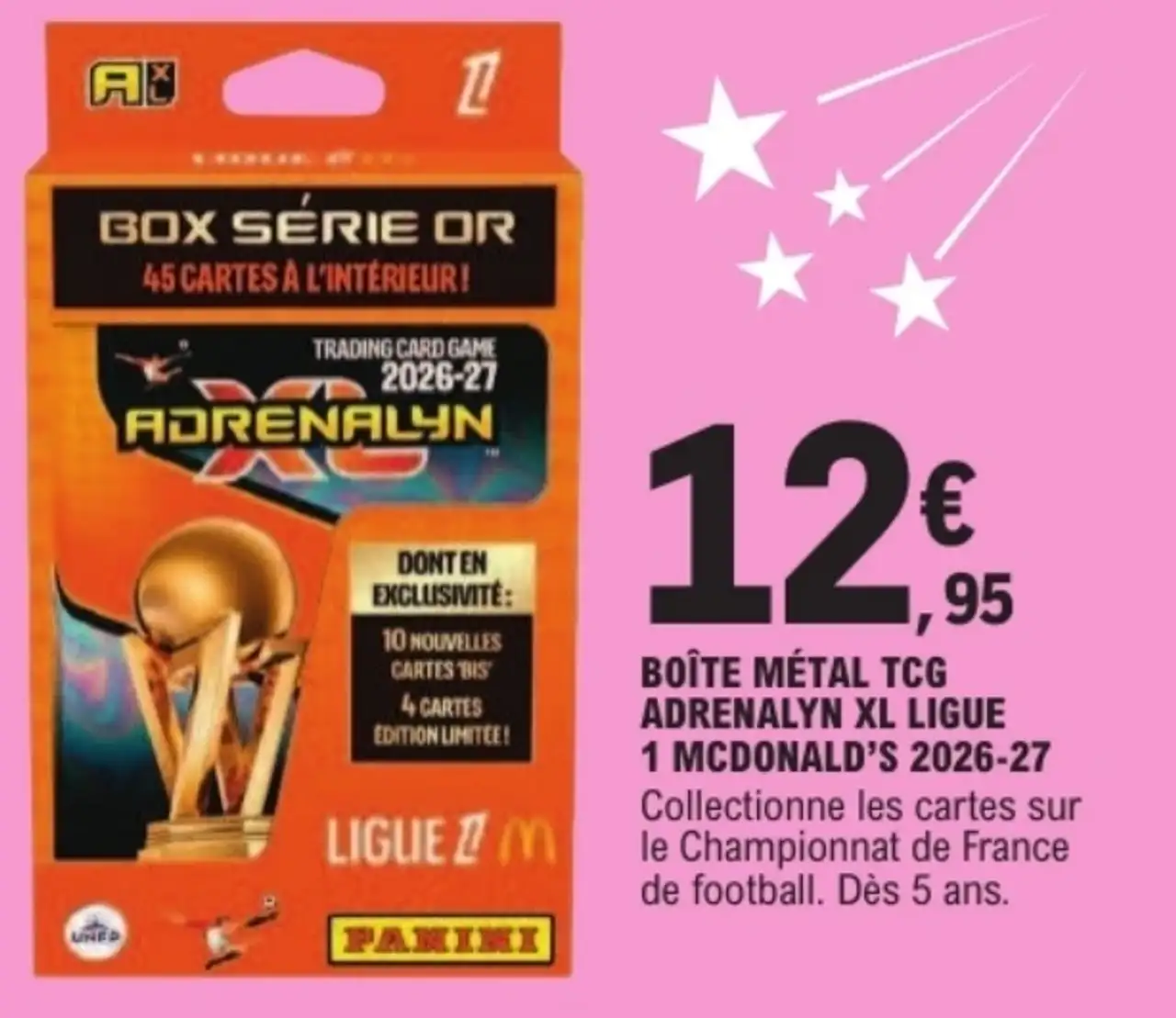 Boîte métal TCG Adrenalyn XL Ligue 1 McDonald's 2026-27 Panini