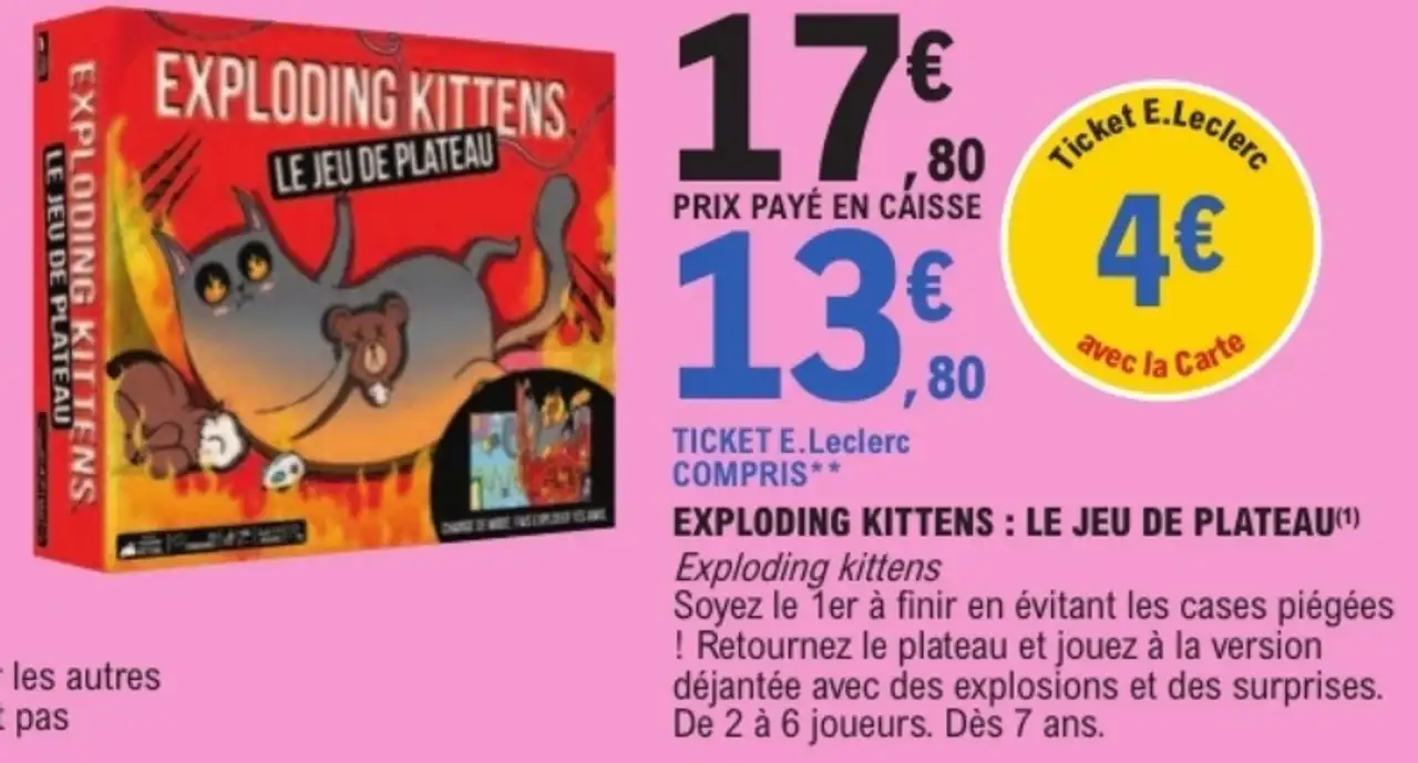 Jeu de plateau EXPLODING KITTENS : LE JEU DE PLATEAU