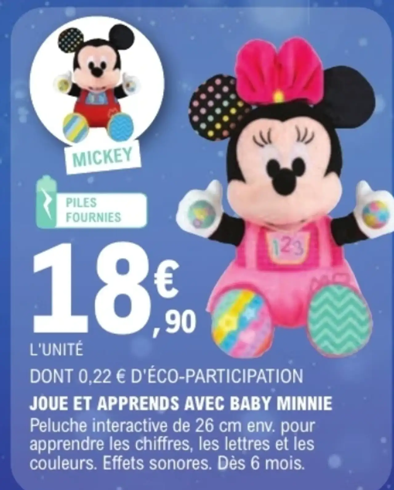 Peluche interactive Joue et apprends avec Baby Minnie Disney