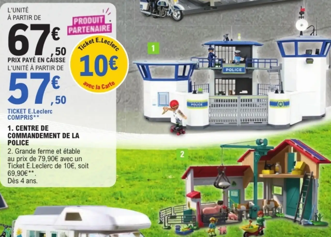 Playmobil Centre de commandement de la police / Grande ferme et étable