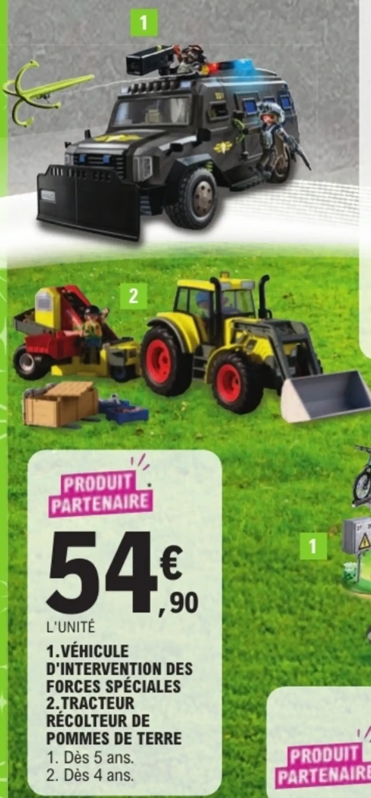 Playmobil Véhicule d'intervention des forces spéciales / Tracteur récolteur de pommes de terre