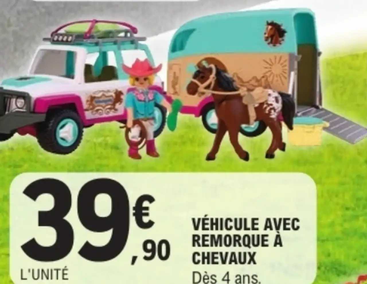 Playmobil Véhicule avec remorque à chevaux