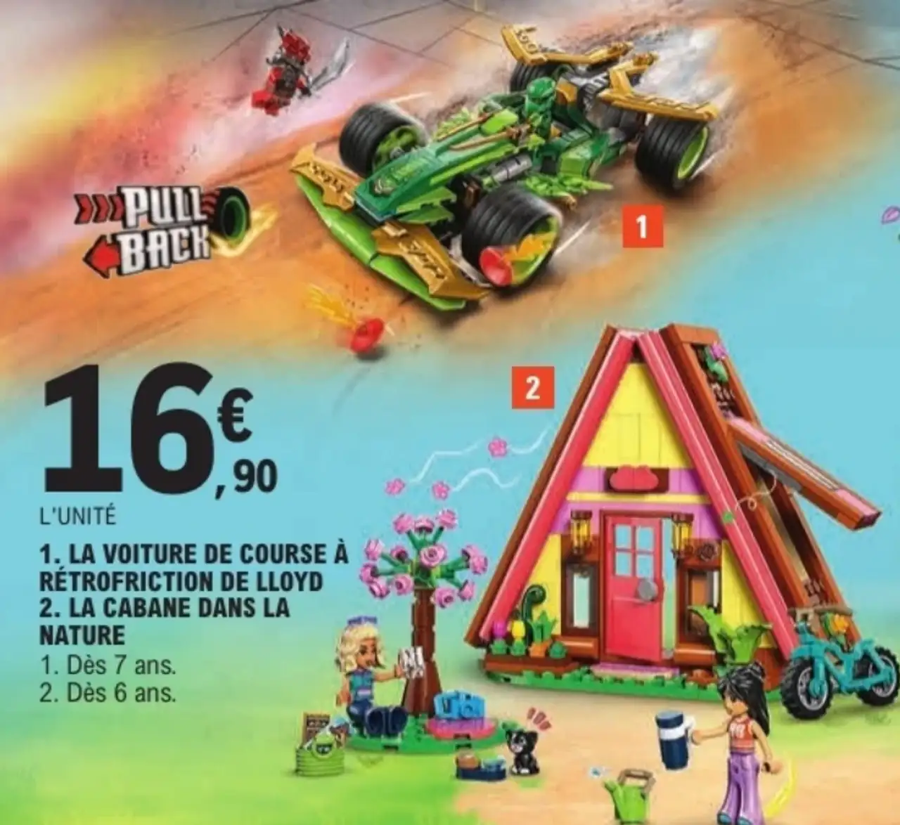 LEGO Ninjago La voiture de course à rétrofriction de Lloyd ou La cabane dans la nature