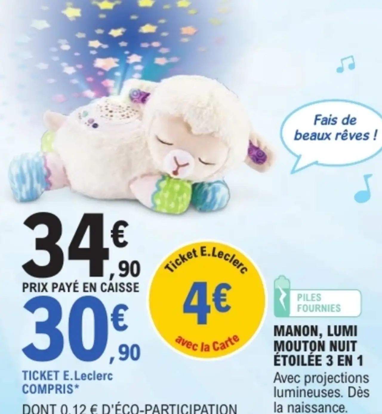 Manon, Lumi Mouton Nuit Étoilée 3 en 1 VTech Baby