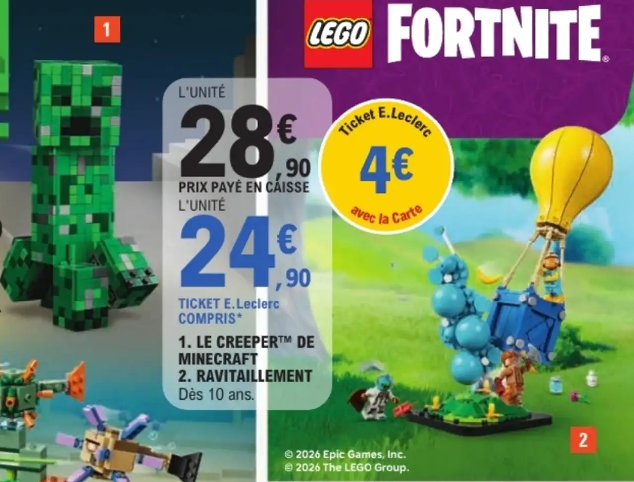 Jouet LEGO - 1. Le Creeper de Minecraft / 2. Ravitaillement