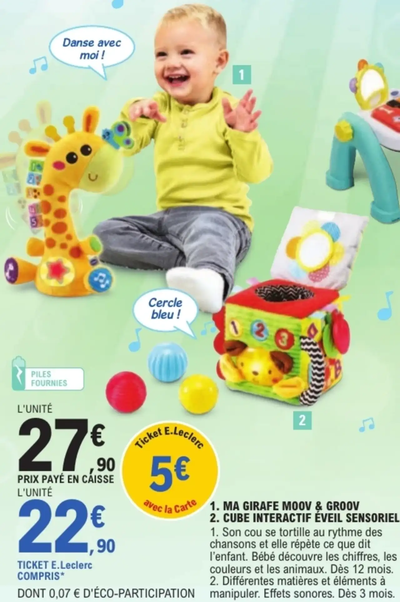 Ma girafe moov & groov / Cube interactif éveil sensoriel Vtech Baby