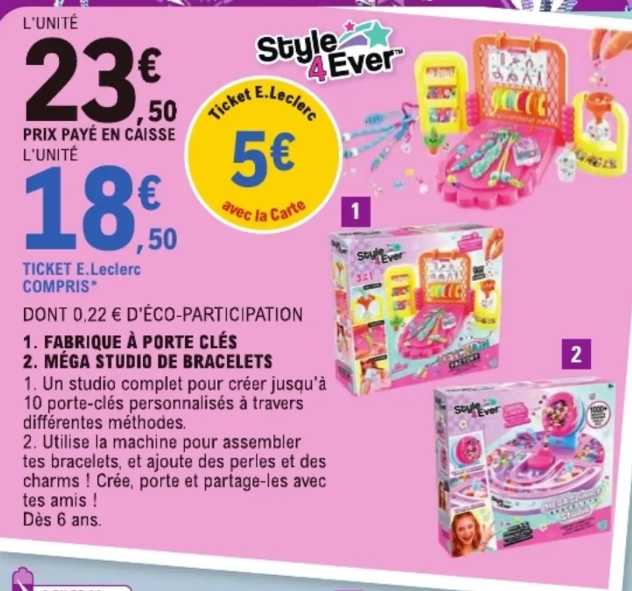Coffret d'activités manuelles Style 4 Ever : 1. Fabrique à porte clés 2. Méga studio de bracelets