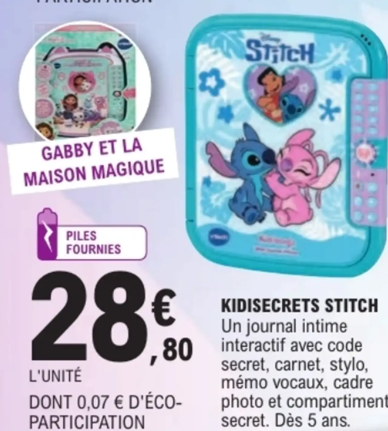 Journal intime interactif Kidisecrets Stitch Vtech