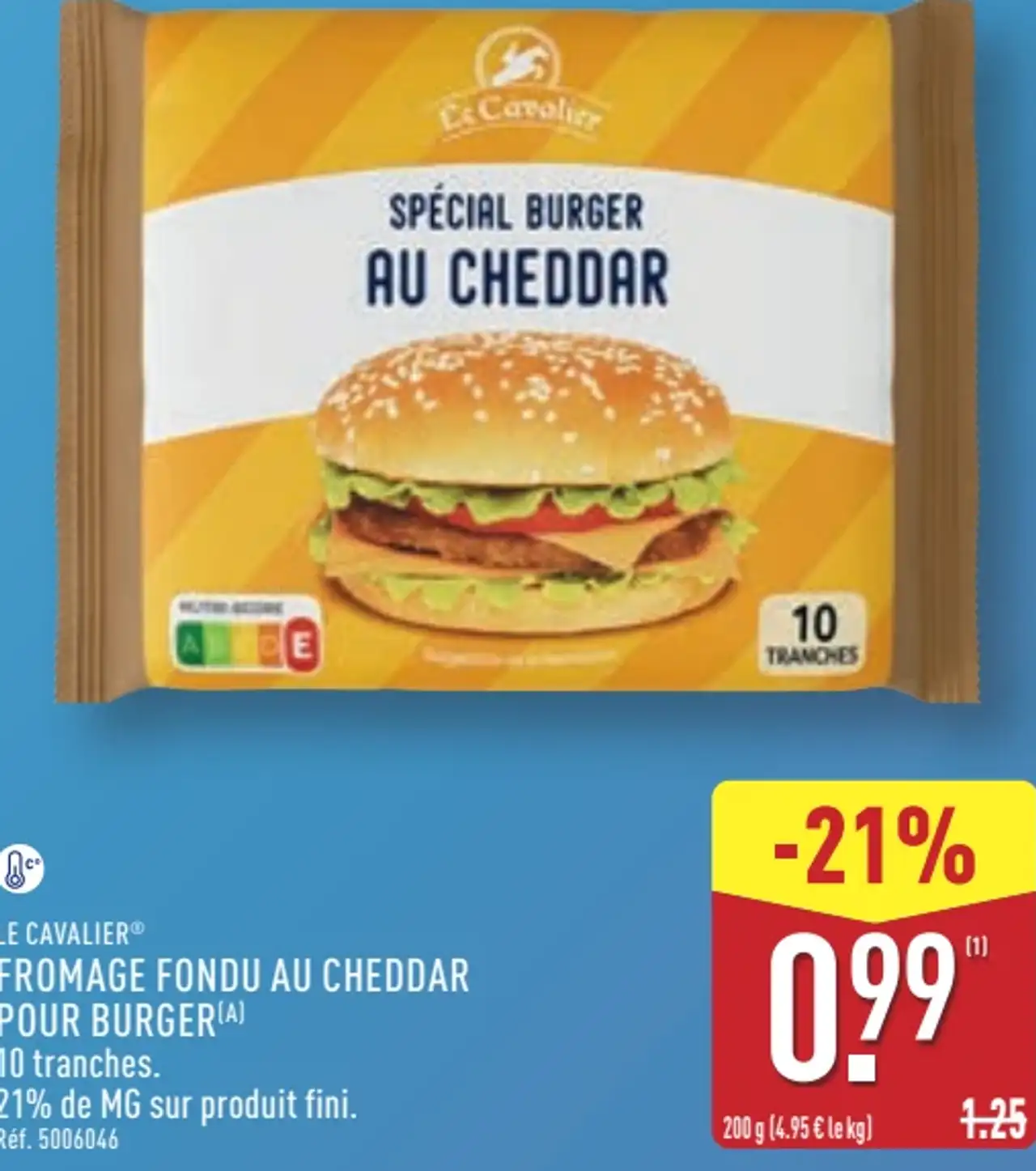 Fromage fondu au cheddar pour burger Le Cavalier