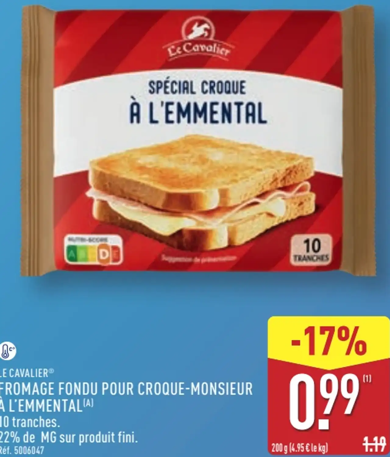 Fromage fondu pour croque-monsieur à l'emmental Le Cavalier
