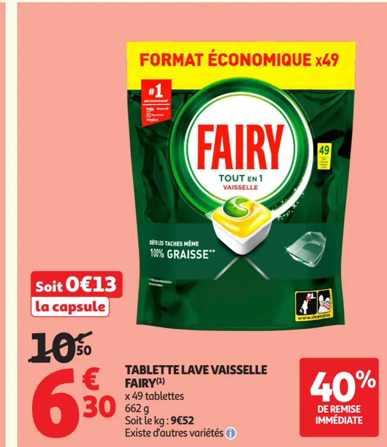 Tablette lave vaisselle Fairy Tout en 1