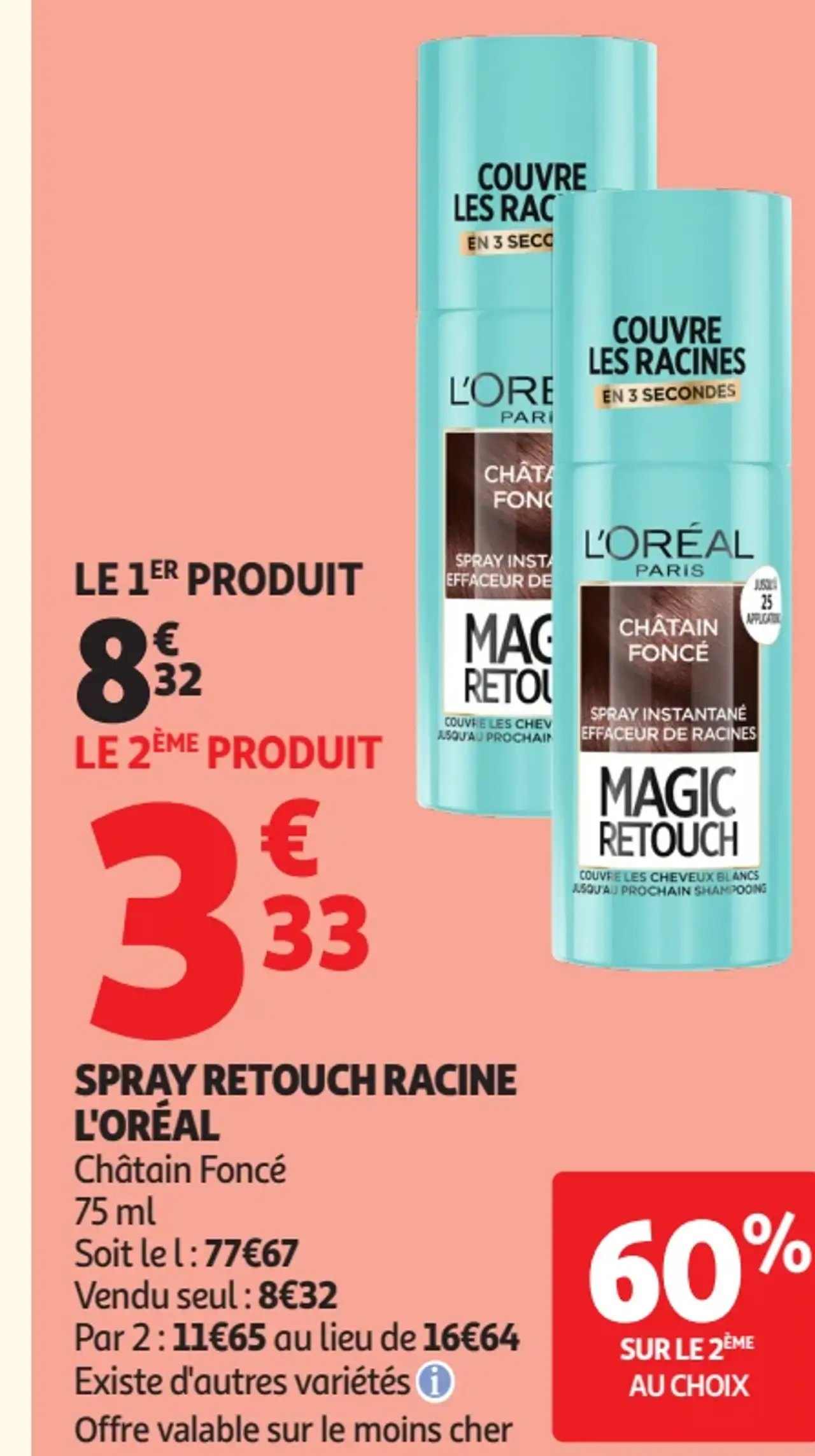 SPRAY RETOUCH RACINE L'ORÉAL Châtain Foncé