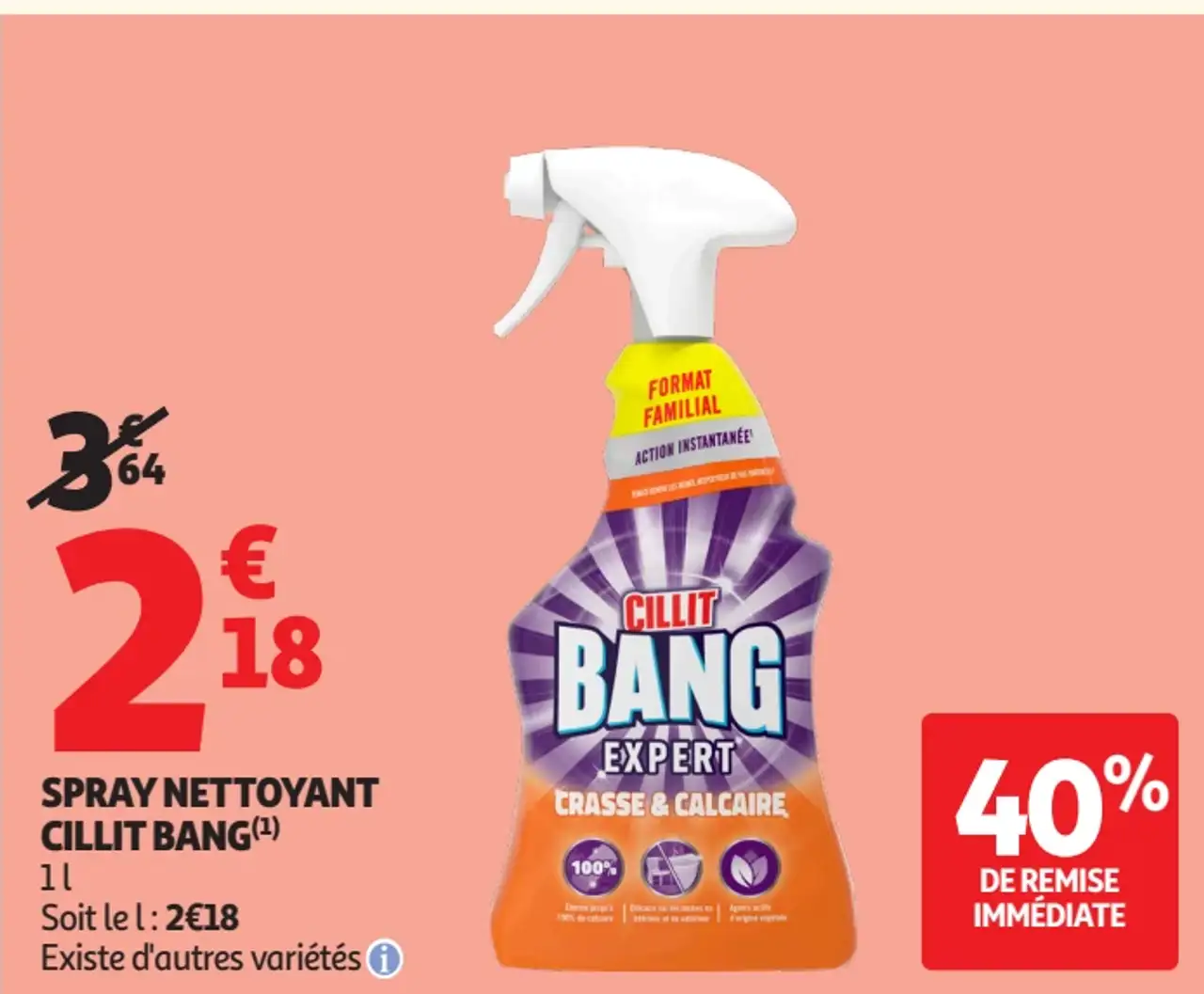 Spray nettoyant Cillit Bang Expert crasse & calcaire