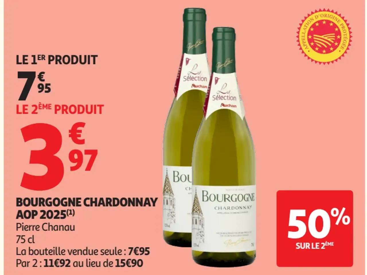 Vin blanc Bourgogne Chardonnay AOP Pierre Chanau